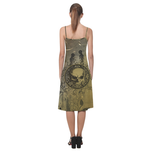 Amazing skull with skeletons Alcestis Slip Dress (Model D05)