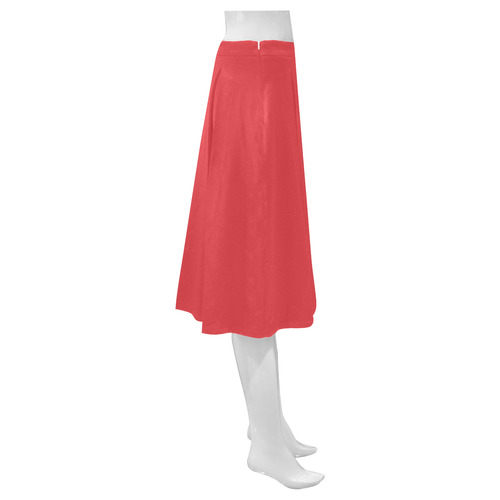 Poppy Red Mnemosyne Women's Crepe Skirt (Model D16)