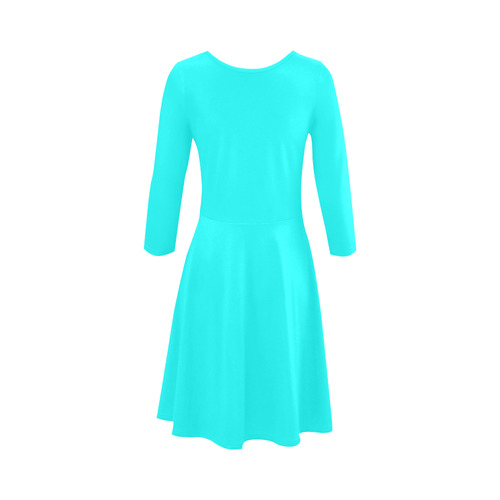 Aqua Turquoise Long-Sleeved Dress 3/4 Sleeve Sundress (D23)