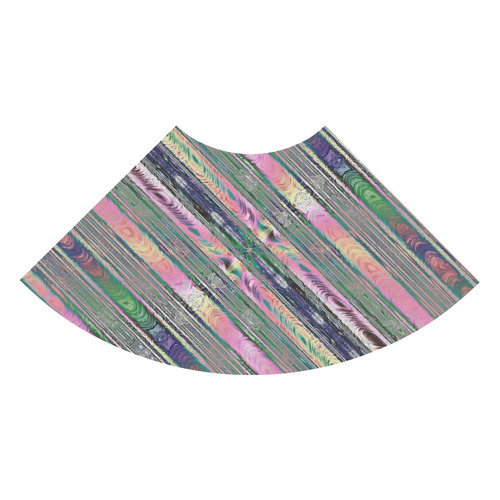 Shimmering Multicolored Ribbons Striped Fractal 3/4 Sleeve Sundress (D23)