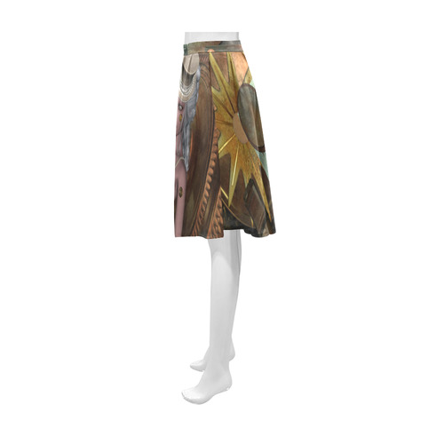 Steampunk, rusty metal and clocks and gears Athena Women's Short Skirt (Model D15)