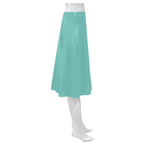 Pool Blue Mnemosyne Women's Crepe Skirt (Model D16)