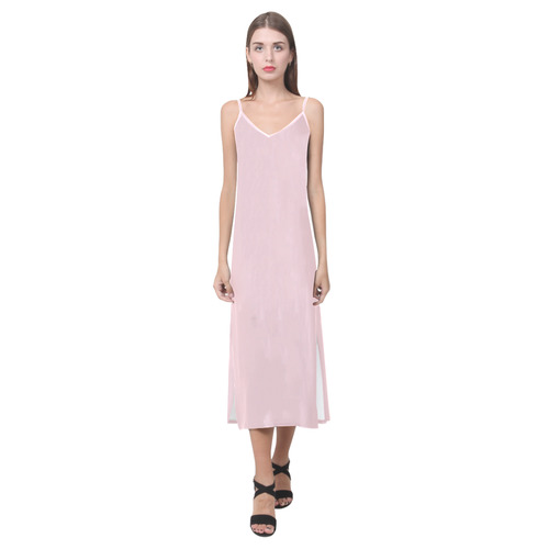 Blushing Bride V-Neck Open Fork Long Dress(Model D18)