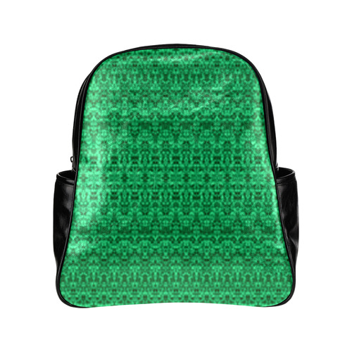 Faded Green Abstract Damask Boho Multi-Pockets Backpack (Model 1636)