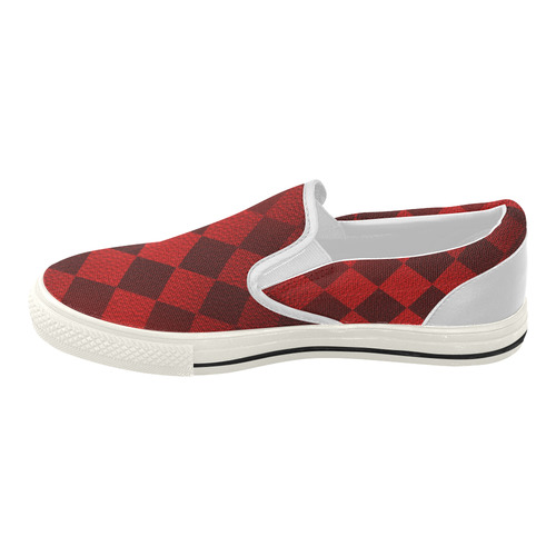 Christmas Red Square Women's Slip-on Canvas Shoes (Model 019)