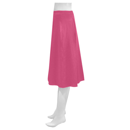 Raspberry Sorbet Mnemosyne Women's Crepe Skirt (Model D16)