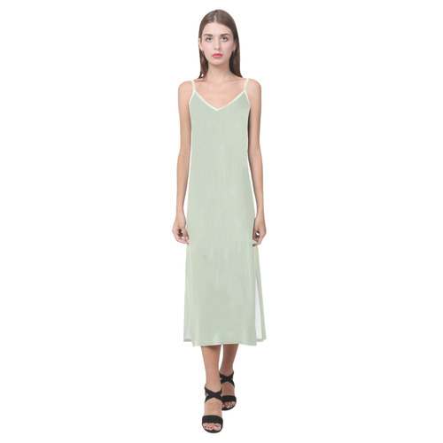 Meadow Mist V-Neck Open Fork Long Dress(Model D18)