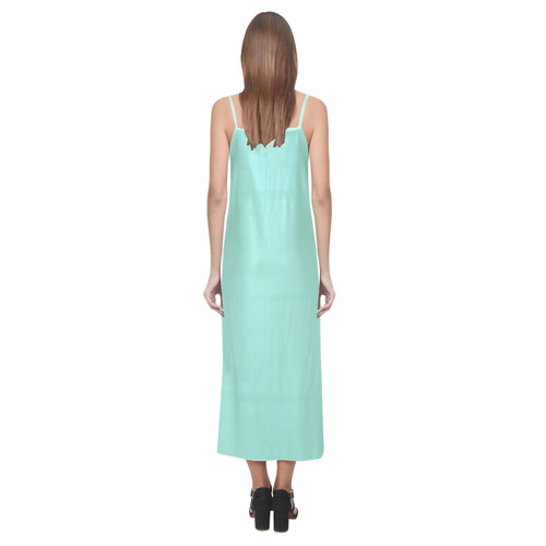Beach Glass V-Neck Open Fork Long Dress(Model D18)