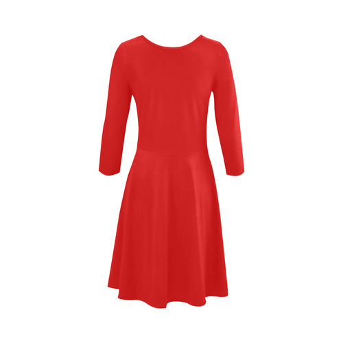 Ravishing Red Long-Sleeved Dress 3/4 Sleeve Sundress (D23)