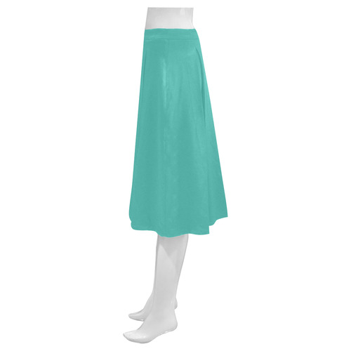 Turquoise Mnemosyne Women's Crepe Skirt (Model D16)