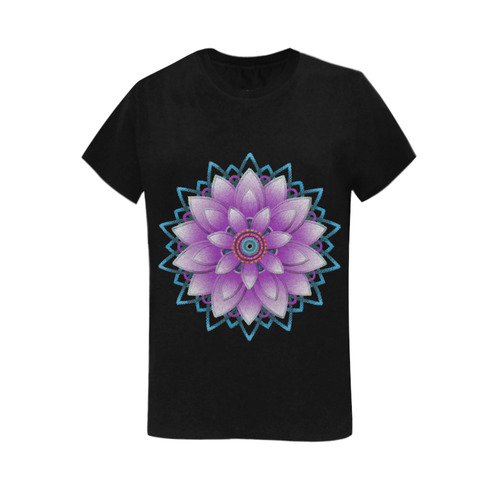 Pink - Purple Ornament Flower Women's T-Shirt in USA Size (Two Sides Printing)