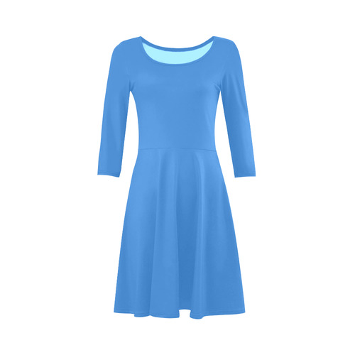 Sky Blue Long-Sleeved Dress 3/4 Sleeve Sundress (D23)