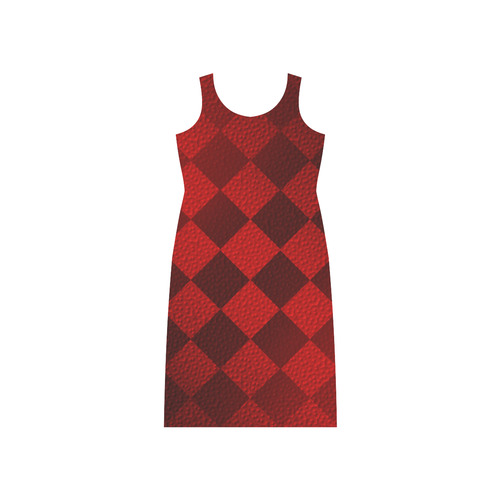 Christmas Red Square Phaedra Sleeveless Open Fork Long Dress (Model D08)