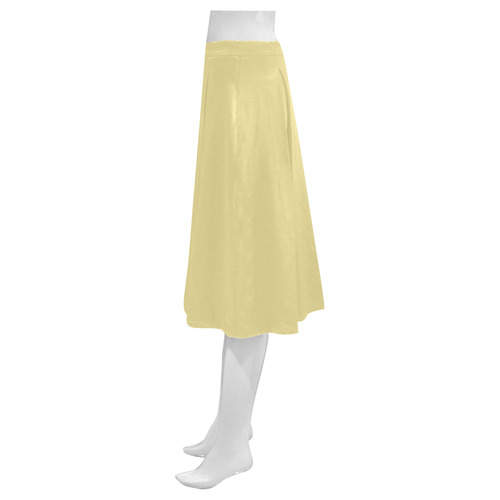 Custard Mnemosyne Women's Crepe Skirt (Model D16)