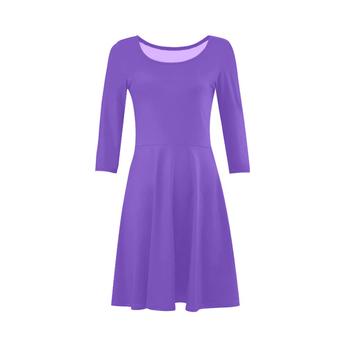 Purple Passion Long-Sleeved Dress 3/4 Sleeve Sundress (D23)