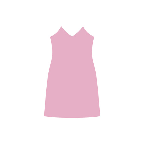 Prism Pink V-Neck Open Fork Long Dress(Model D18)