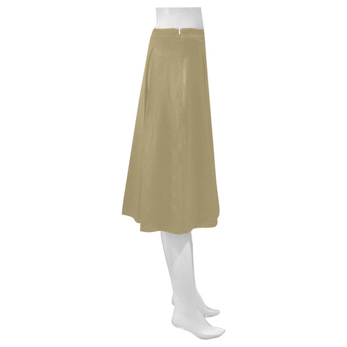 Khaki Mnemosyne Women's Crepe Skirt (Model D16)