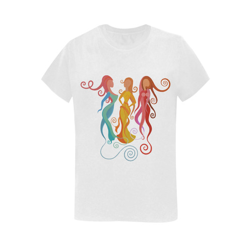 Mingle, abstract painting, women Women's T-Shirt in USA Size (Two Sides Printing)