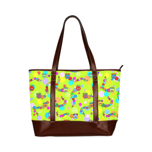 Fantastic Comic Marble Dragon and Polka Dots Tote Handbag (Model 1642)