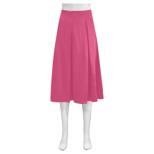 Raspberry Sorbet Mnemosyne Women's Crepe Skirt (Model D16)