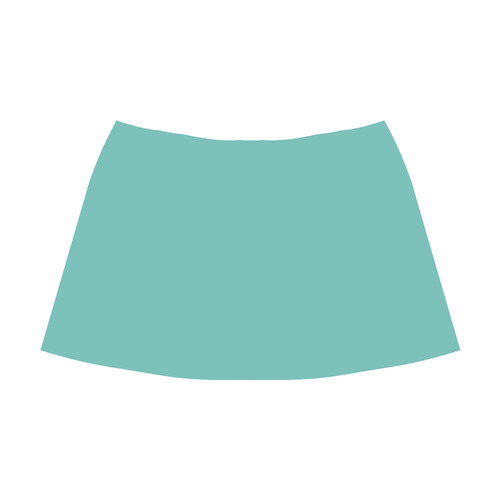 Pool Blue Mnemosyne Women's Crepe Skirt (Model D16)