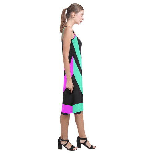 Only two Colors: Pink - Light Ocean Green Alcestis Slip Dress (Model D05)
