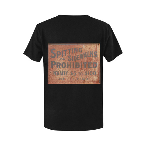 Spitting prohibited, penalty Women's T-Shirt in USA Size (Two Sides Printing)