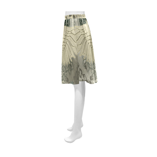 Skull with wings and roses on vintage background Athena Women's Short Skirt (Model D15)