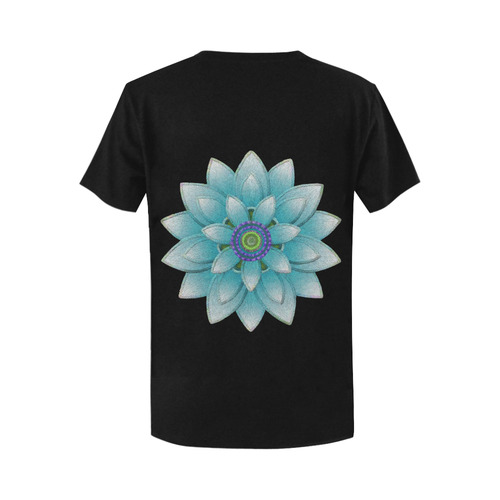 Turquoise Lotus Women's T-Shirt in USA Size (Two Sides Printing)
