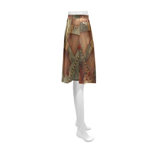 Steampunk, wonderful clocks in noble design Athena Women's Short Skirt (Model D15)