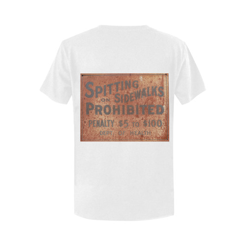 Spitting prohibited, penalty Women's T-Shirt in USA Size (Two Sides Printing)