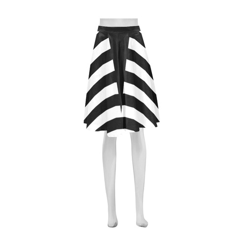 Geometric Style Black solid Stripes Big Triangle Athena Women's Short Skirt (Model D15)