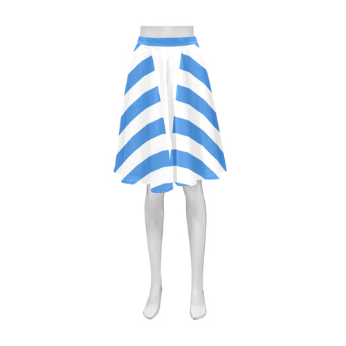 Geometric Style White solid Stripes Big Triangle Athena Women's Short Skirt (Model D15)