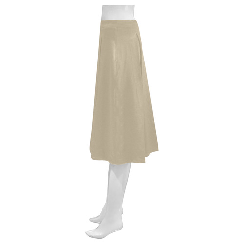 Pale Khaki Mnemosyne Women's Crepe Skirt (Model D16)