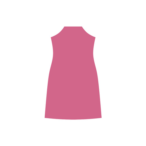 Raspberry Sorbet V-Neck Open Fork Long Dress(Model D18)