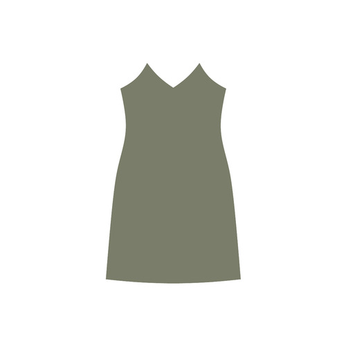 Cypress V-Neck Open Fork Long Dress(Model D18)