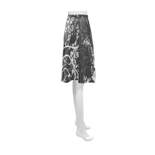 Flowers in black and white Athena Women's Short Skirt (Model D15)