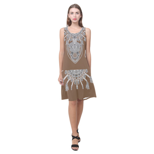 jewels Sleeveless Splicing Shift Dress(Model D17)