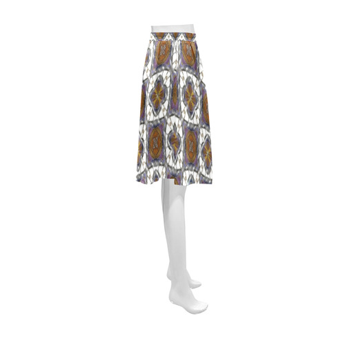 Brown and White Violet Athena Women's Short Skirt (Model D15)