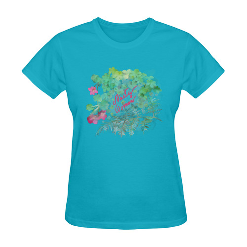 Nasty Woman on turquoise Sunny Women's T-shirt (Model T05)