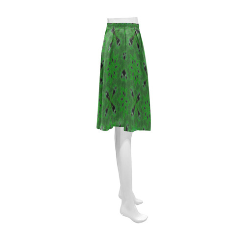 Green and Black Athena Women's Short Skirt (Model D15)