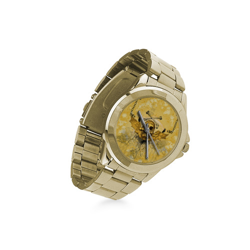 Awesome skull in golden colors Custom Gilt Watch(Model 101)