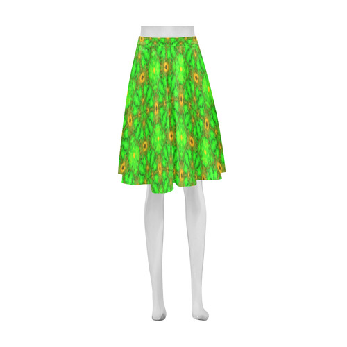 Green and Amber Athena Women's Short Skirt (Model D15)