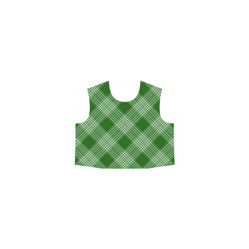 Green And White Plaid Eos Women's Sleeveless Dress (Model D01)