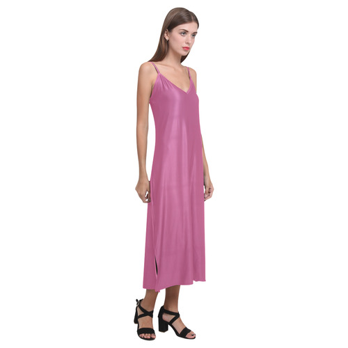 Strawberry V-Neck Open Fork Long Dress(Model D18)