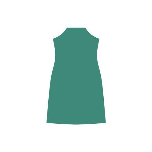 Ultramarine Green V-Neck Open Fork Long Dress(Model D18)