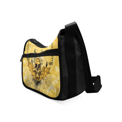 Awesome skull in golden colors Crossbody Bags (Model 1616)