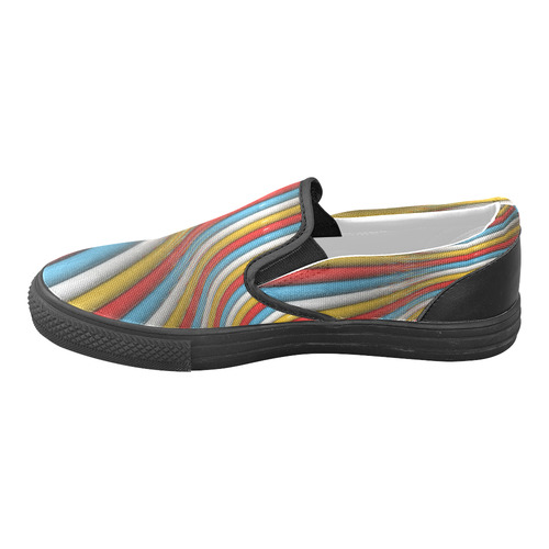 abstract plastic tubes Slip-on Canvas Shoes for Men/Large Size (Model 019)