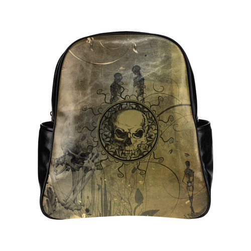 Amazing skull with skeletons Multi-Pockets Backpack (Model 1636)