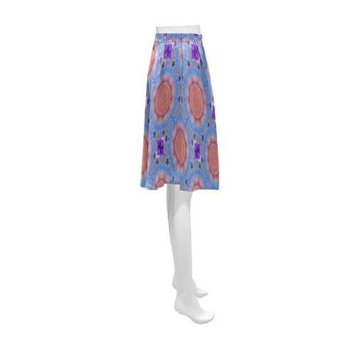 Purple Blue and Rust Athena Women's Short Skirt (Model D15)